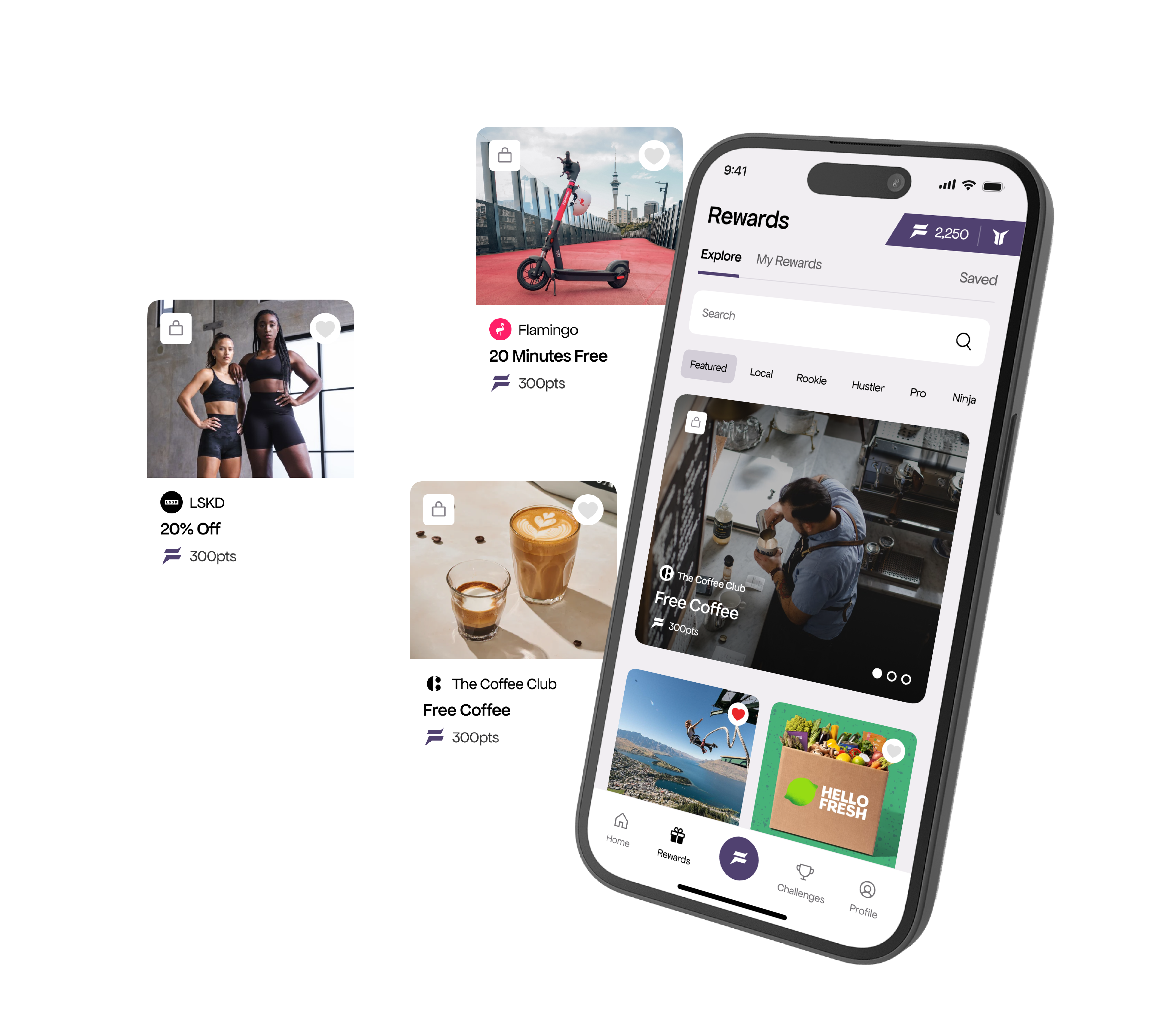 Fit Rewards marketplace screen